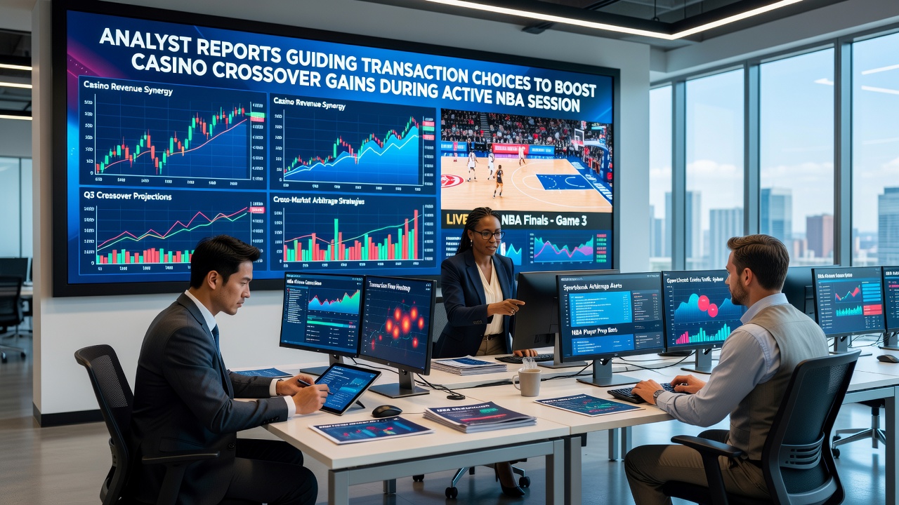 Mobile screen showing NBA game statistics next to casino game thumbnails with transaction flow indicators