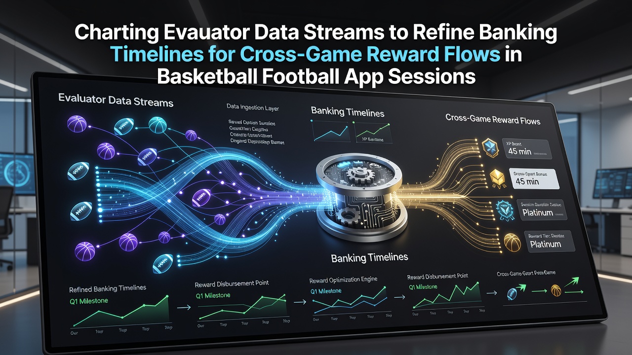 Data visualization charts showing evaluator streams mapping banking timelines across basketball and football app sessions