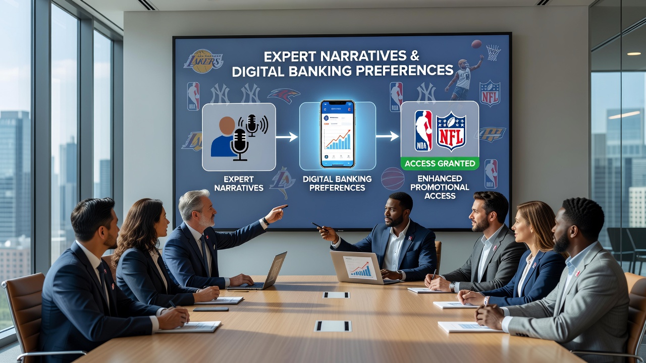 Digital banking interfaces used for NBA and NFL promotional access