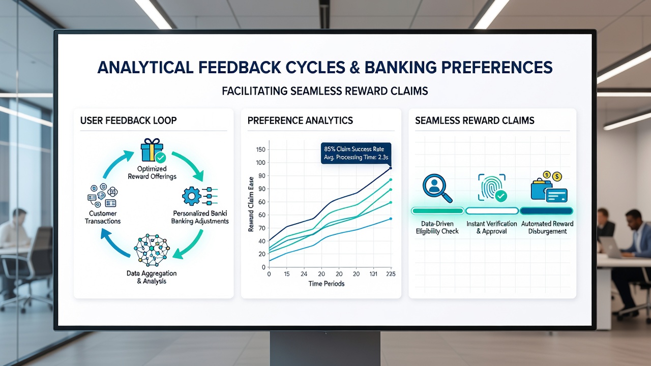 Analytics dashboard displaying feedback cycles and reward claim timelines in a mobile wagering environment