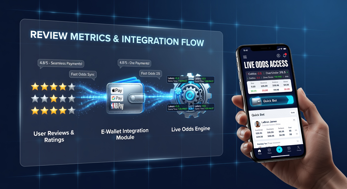 NBA betting app interface showing e-wallet options for live odds access