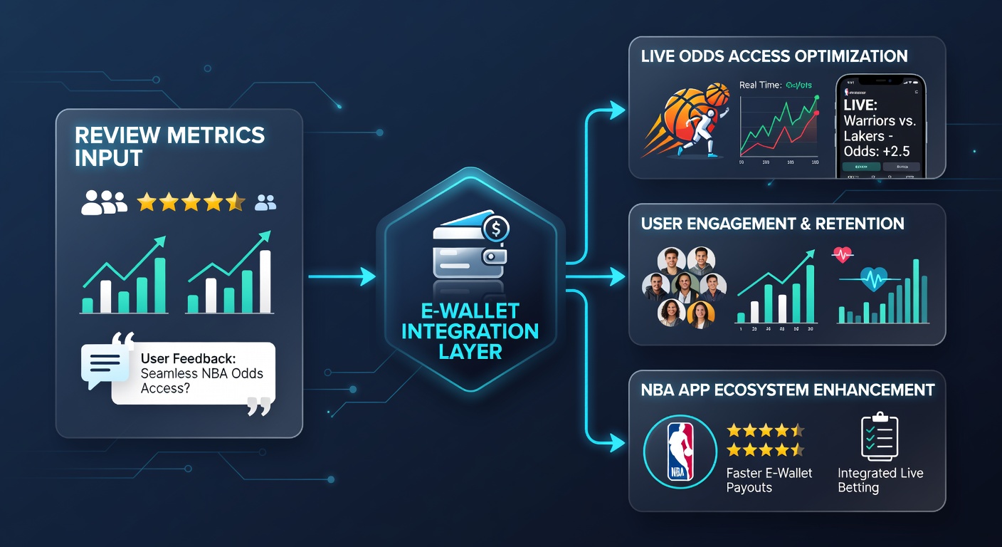 Analytics dashboard displaying e-wallet review scores and NBA app transaction data