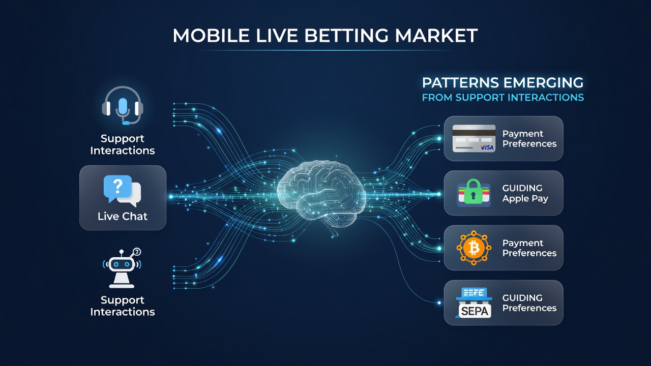 Data visualization of payment method selections following customer support interactions in live betting apps