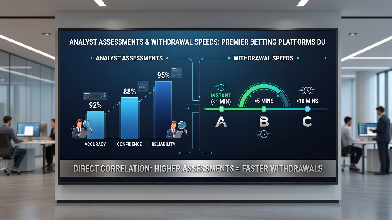 Charts comparing withdrawal speeds and analyst ratings on betting platforms